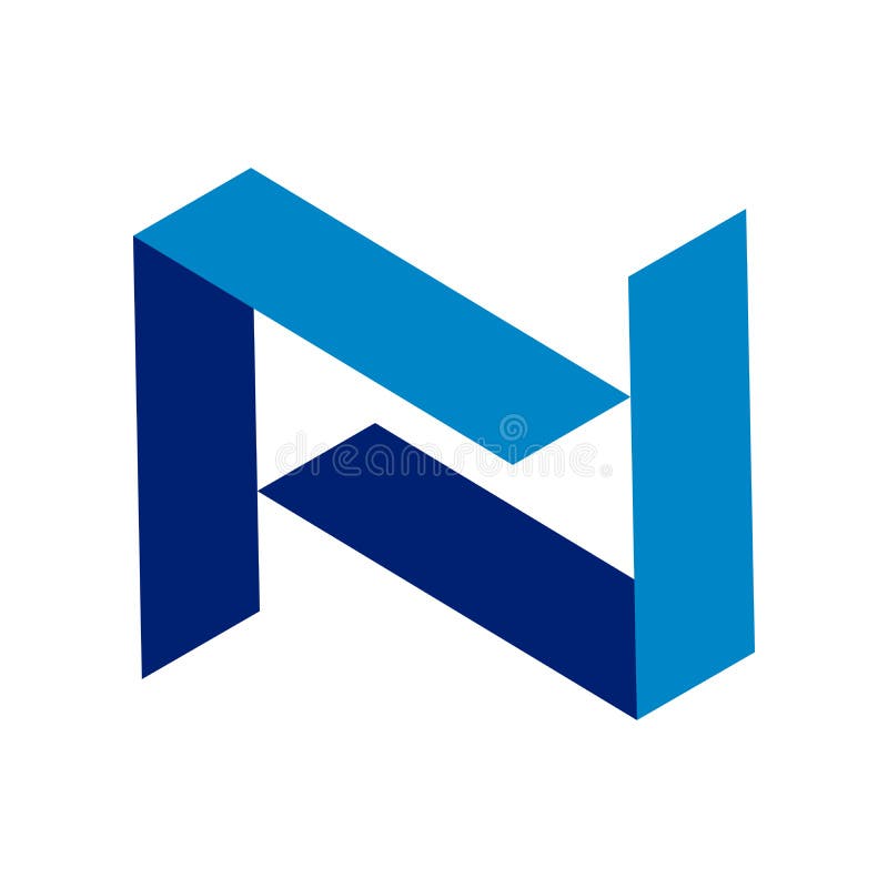 Abstract Initial N Symbol Logo Design royalty free illustration