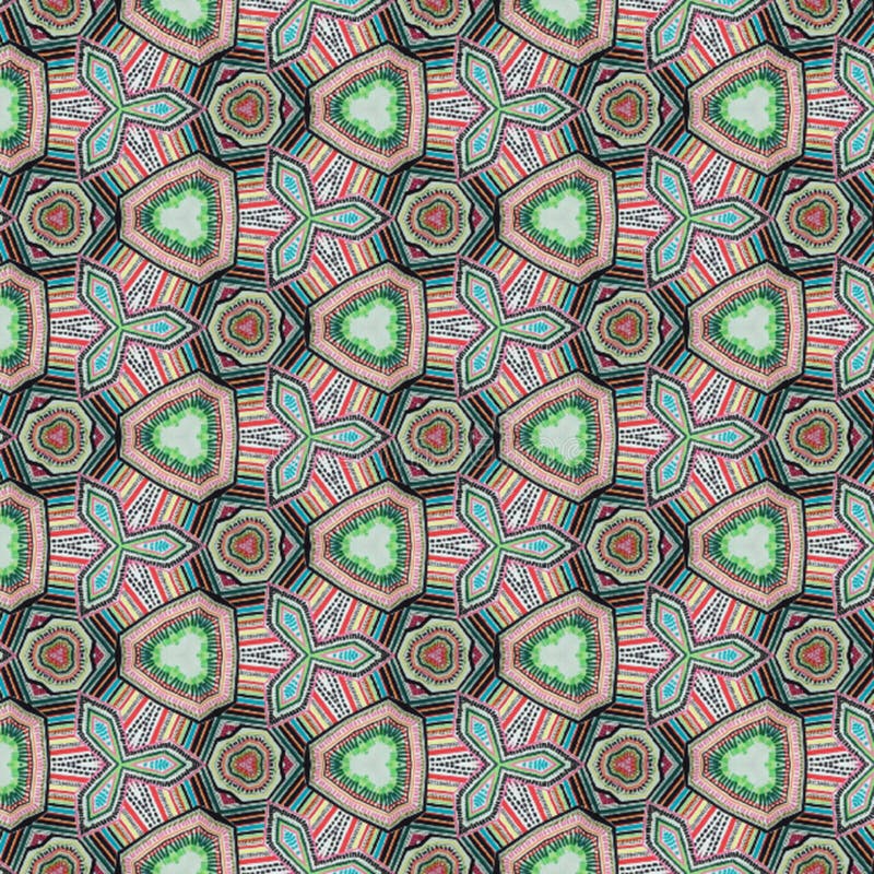 Abstract intricate repeat graphic pattern design stock illustration