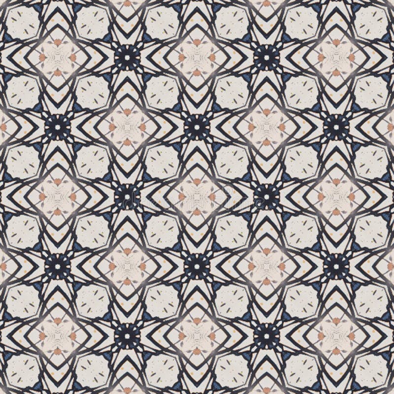 Abstract intricate repeat graphic pattern design stock illustration
