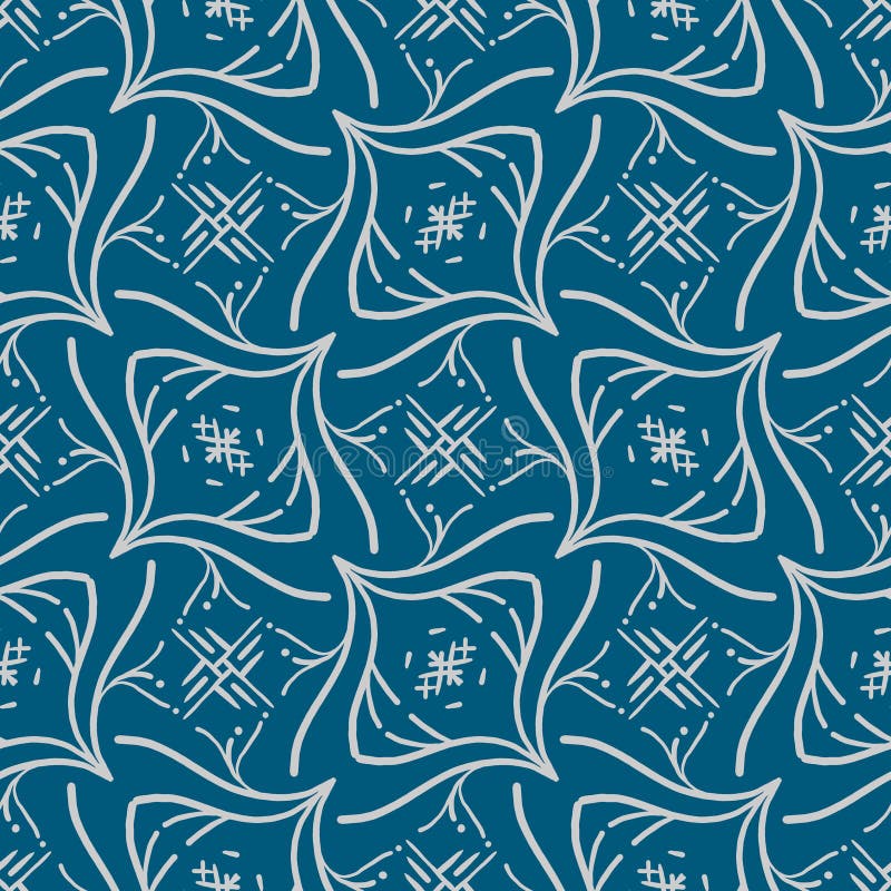 Abstract intricate shapes hand drawn pattern. royalty free illustration
