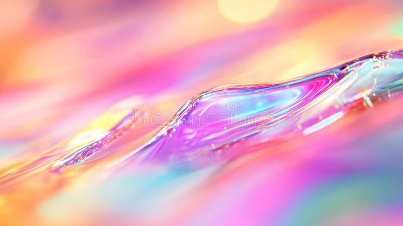 Abstract Iridescent Fluid Background with Pink and Blue Hues stock illustration