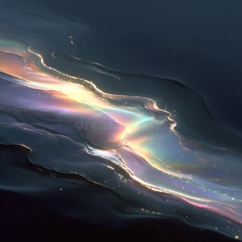 Abstract Iridescent Fluid Background with Shimmering Glow royalty free illustration