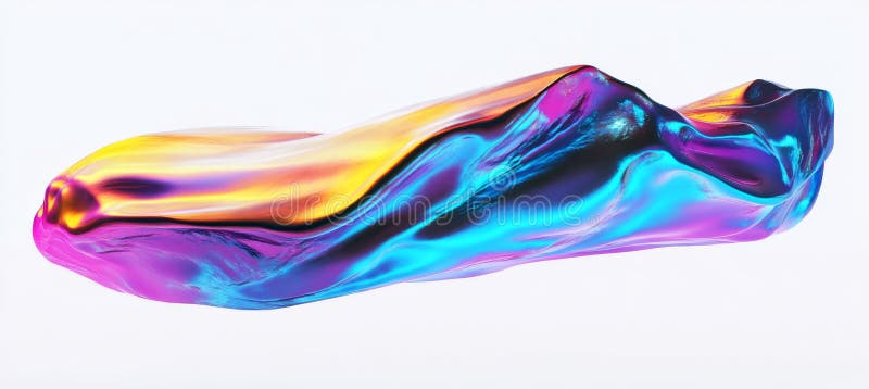 Abstract Iridescent Fluid Form 3D Render, Digital Art, Iridescent, Abstract Background Digital art, 3D rendering vector illustration
