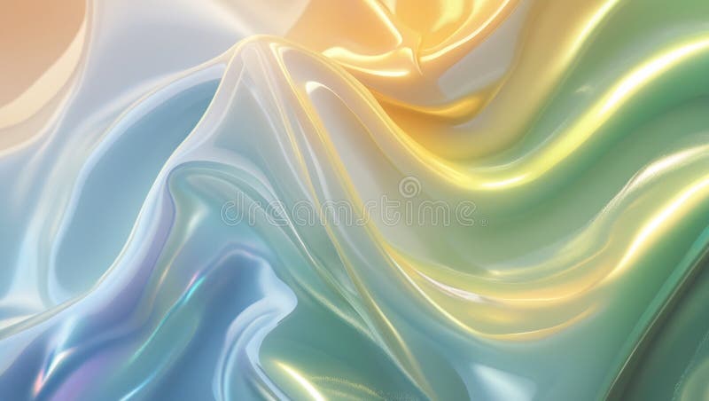 Abstract Iridescent Fluid Gradient Texture in Soft Pastel Colors vector illustration