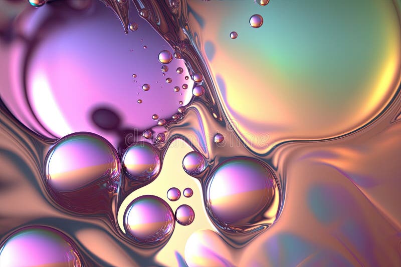 Fond fluorescent irizic abstract. textură metalică a suprafeței lichide. ai generativ stock illustration