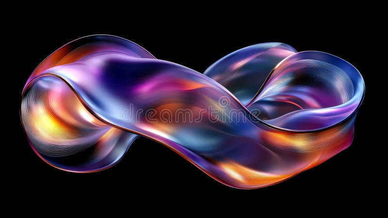 Abstract Iridescent Ofinity Loop med flödesfluid Dynamic Colors vektor illustrationer