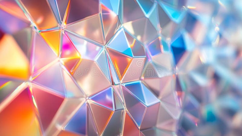 Abstract Iridescent Triangular Geometric Background vector illustration