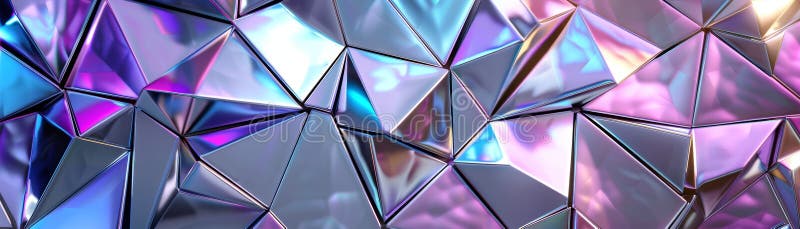 Abstract iridescent triangular pattern with blue, purple, and pink hues royalty free illustration