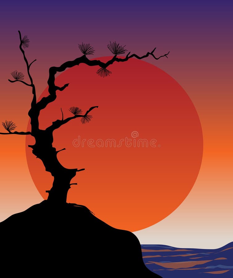 Abstract Japanese Background - Sunset. Stock Photos - Image: 34853143