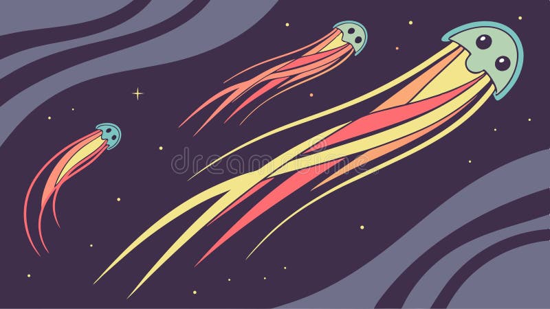 Abstract jellyfish in space, cosmic marine life art, vector design Generative AI royalty free illustration