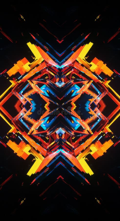 Abstract kleurig gloeiend geometrisch patroon stock illustratie