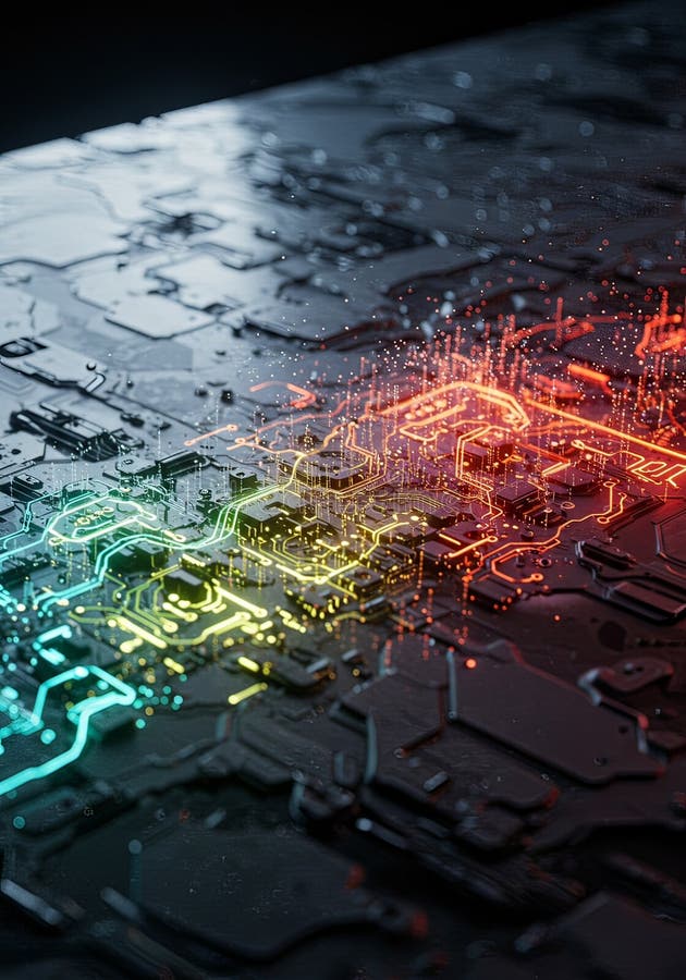 Abstract kleurig netwerk voor stroomcircuit royalty-vrije illustratie