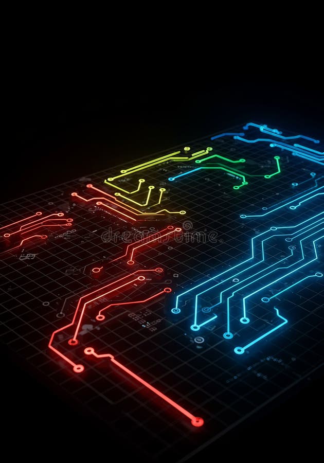 Abstract kleurig ontwerp voor stroomkaart stock illustratie