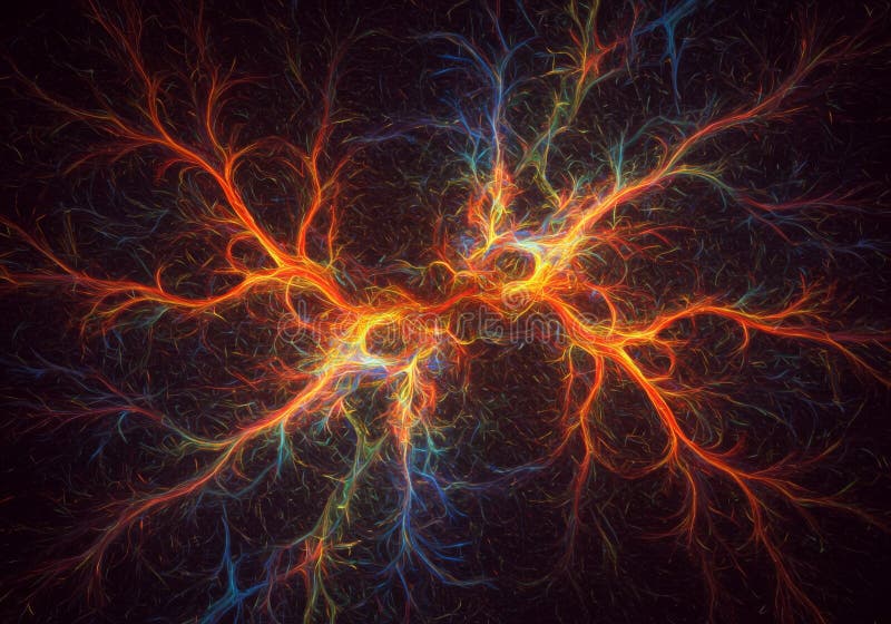 Abstract kleurig stromend netwerk achtergrond royalty-vrije illustratie