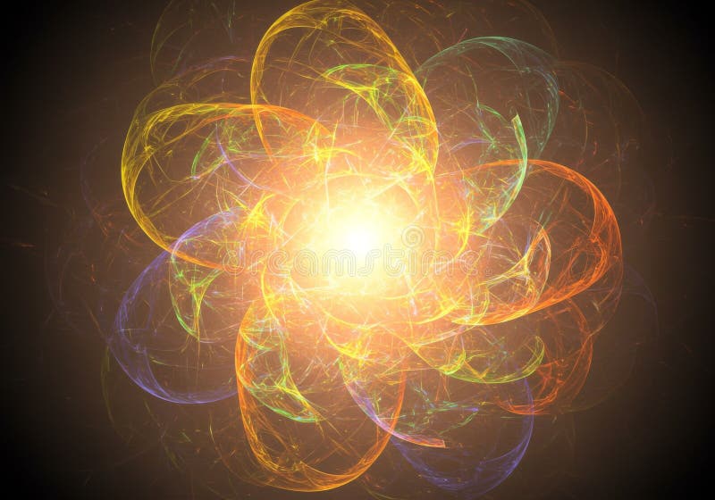 Abstracte Kleurrijke Gloeiende Fractale Achtergrond royalty-vrije illustratie
