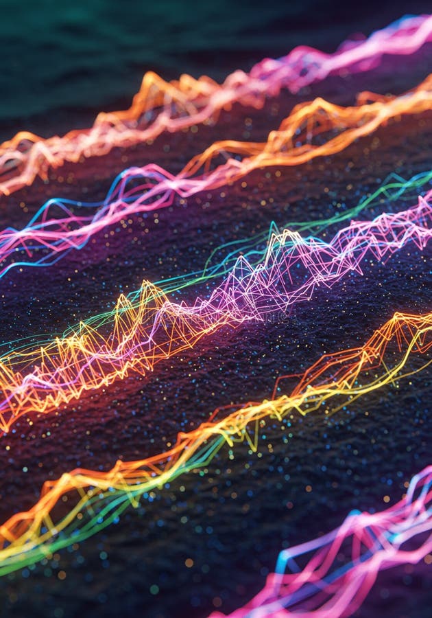 Abstract kleurige golvende golven achtergrond stock illustratie