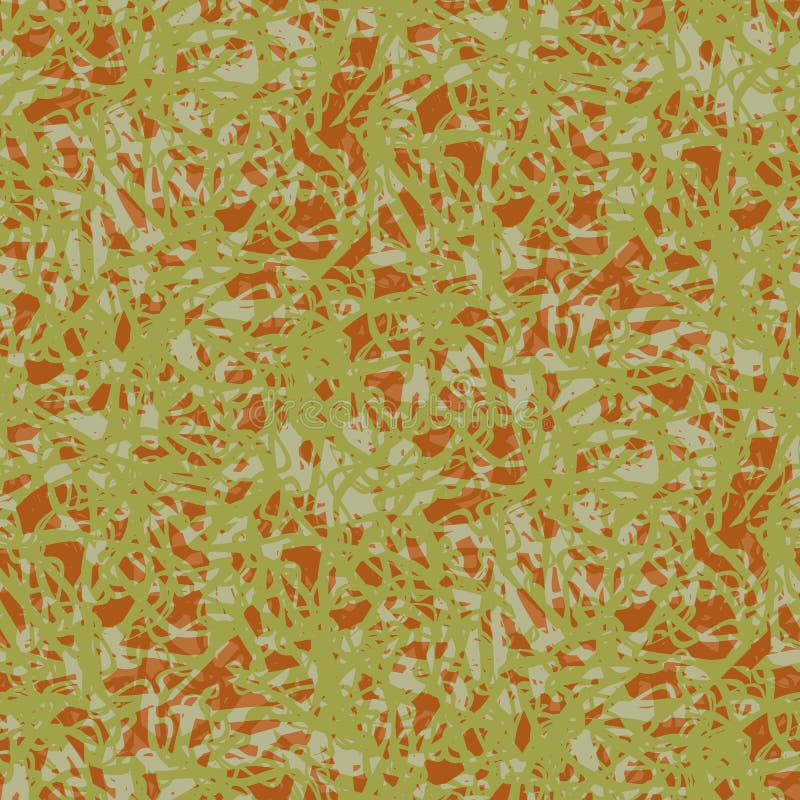 Abstract lace vector seamless pattern background. Mottled sage green ochre brown backdrop with fibrous thread mesh royalty free illustration