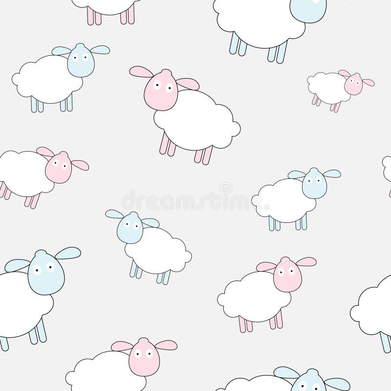 Abstract lamb seamless pattern background vector illustration. This is file of EPS10 format. Grass night sky background vectors