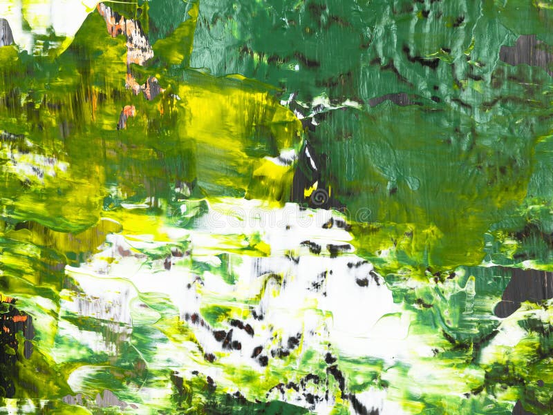 Abstract landscape, green creative hand painted background, brush texture royalty free stock photos