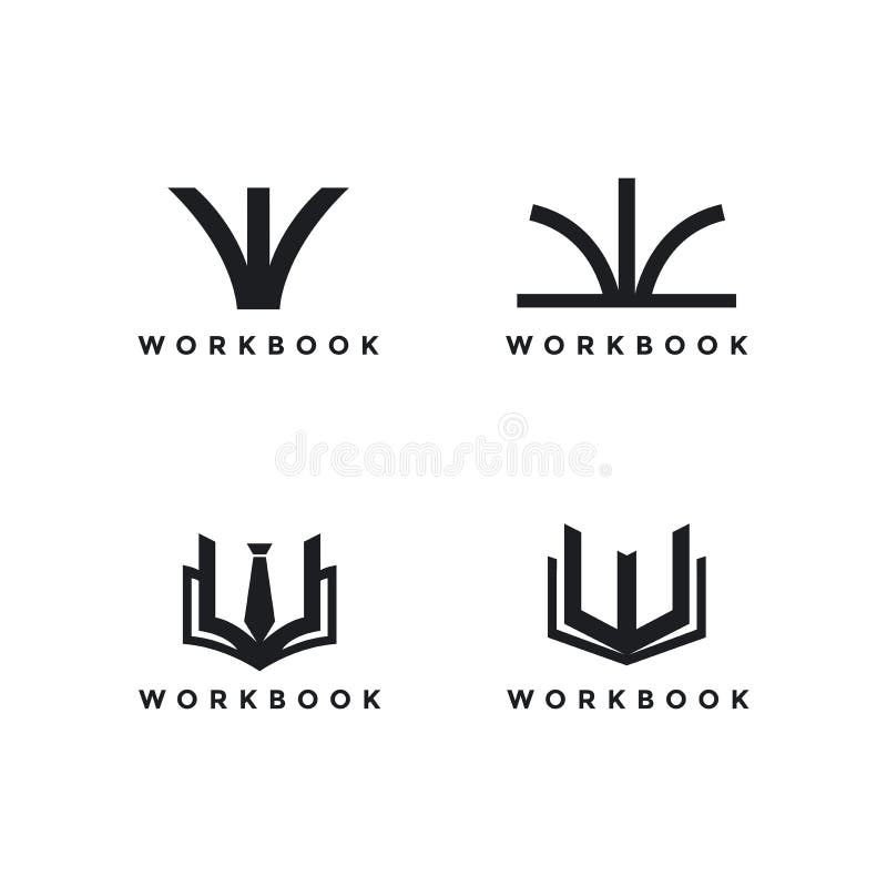 Abstract Letter W and Book for Workbook Logo Icon Vector Template Stock ...