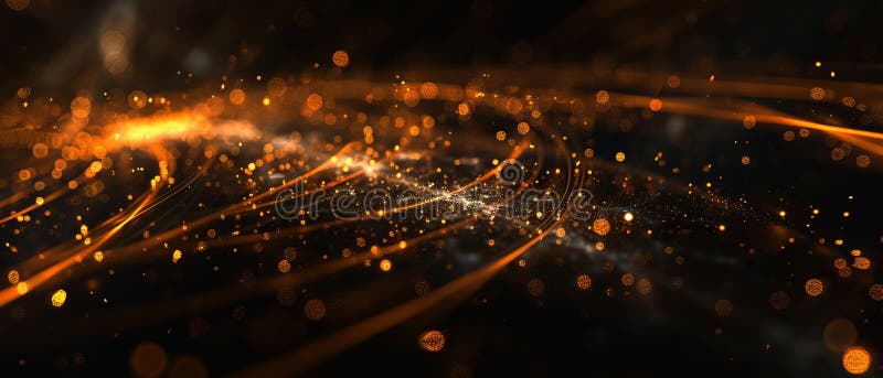 Abstract Light Background with Orange and Black Lights Stock Image