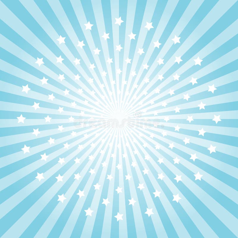 Abstract light Blue rays and stars background. Vector EPS 10 cmyk