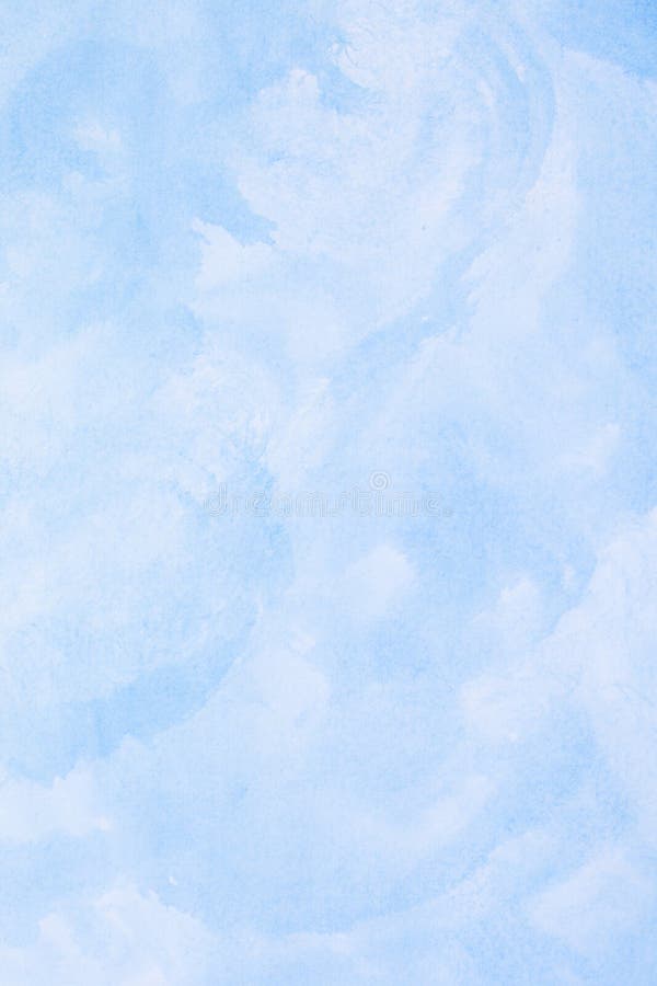 Abstract Light Blue Watercolor Background, Painted on Watercolor Paper ...