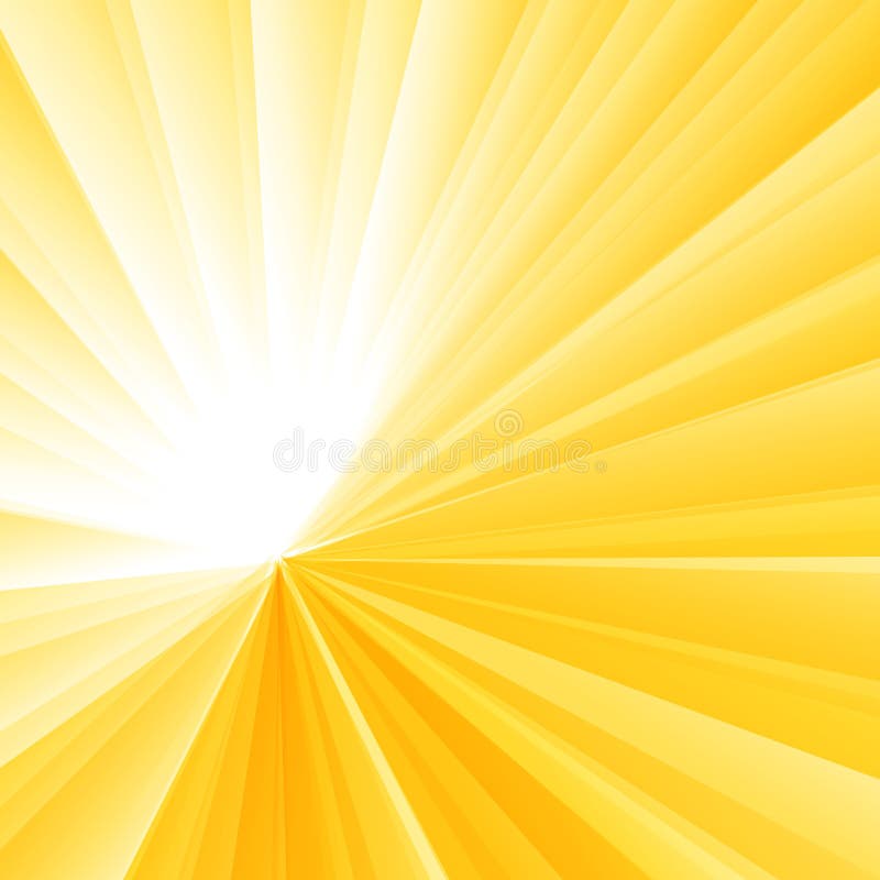 Abstract light burst yellow radial gradient background. Sunburst rays pattern