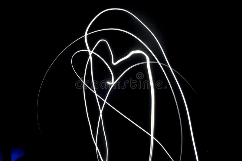 Abstract Light Painting on a Black Background. Light Painting on a Black Background. Stock