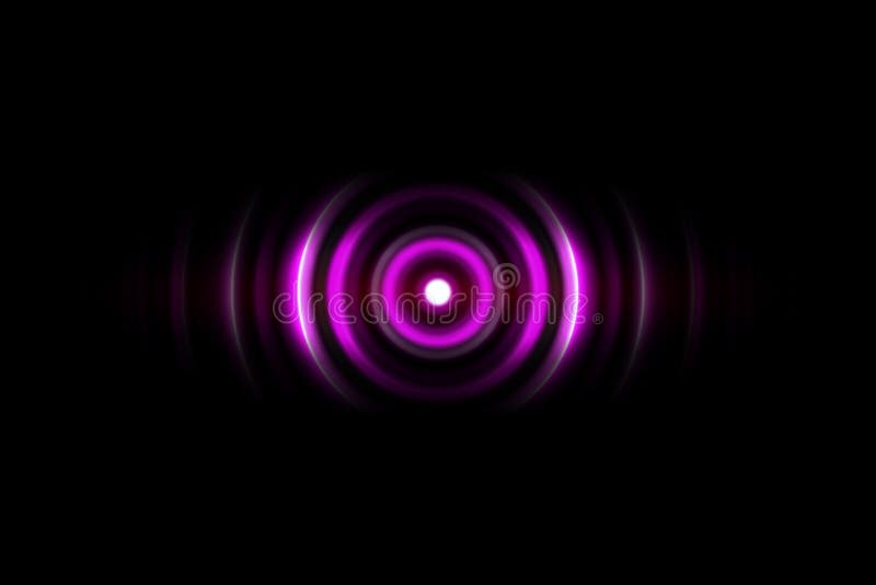 Abstract light purple circle with sound waves oscillating, technology background vector illustration