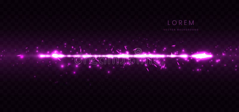 Punct efect de iluminare abstract neon violet ray pe fond transparent închis stock illustration