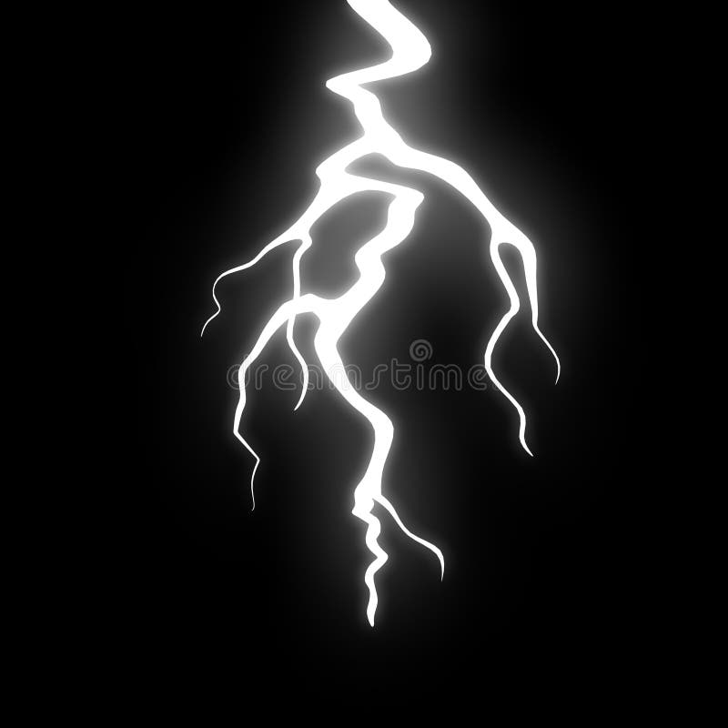 Abstract lightning bolt at night 3d