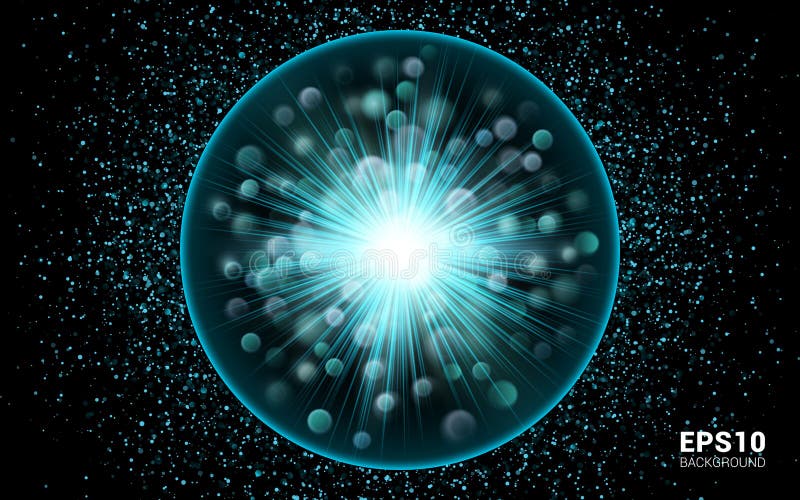 Abstract lights effect Bright flare decoration sparkles. Glowing circle light burst explosion shine illustration black background vector illustration