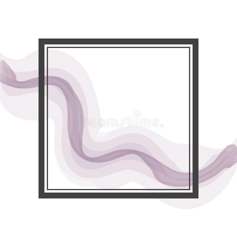 Abstract Lilac Watercolor Ribbon Frame Border stock illustration