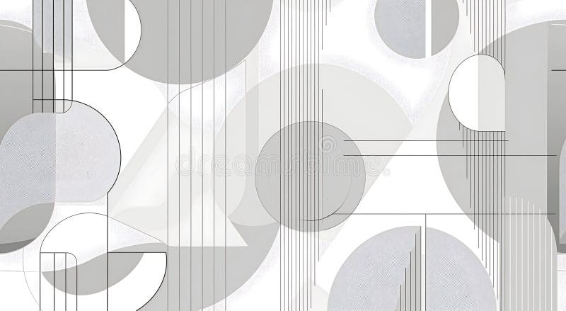 Abstract line art, white lines, gray-white background stock photo