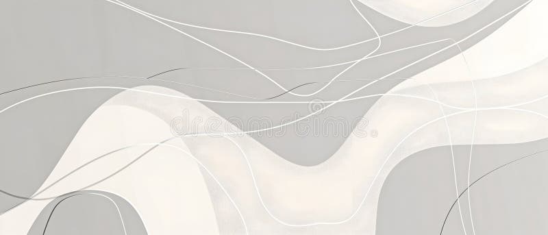 Abstract line art, white lines, gray-white background stock illustration