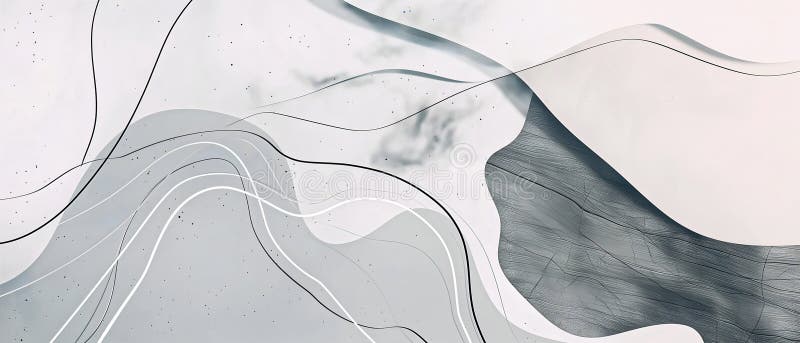 Abstract line art, white lines, gray-white background vector illustration