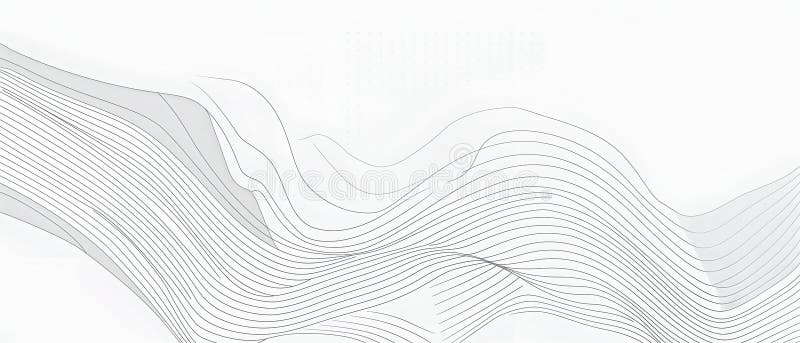 Abstract line art, white lines, gray-white background stock illustration