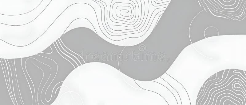 Abstract line art, white lines, gray-white background vector illustration