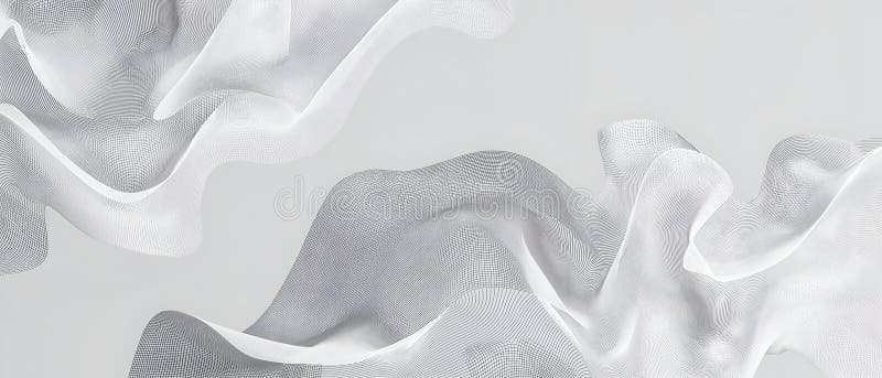 Abstract line art, white lines, gray-white background stock photo