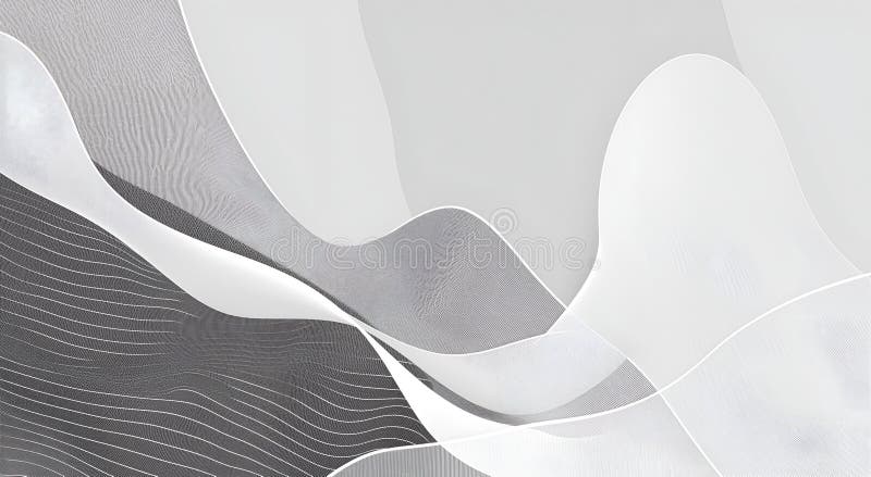 Abstract line art, white lines, gray-white background stock photo