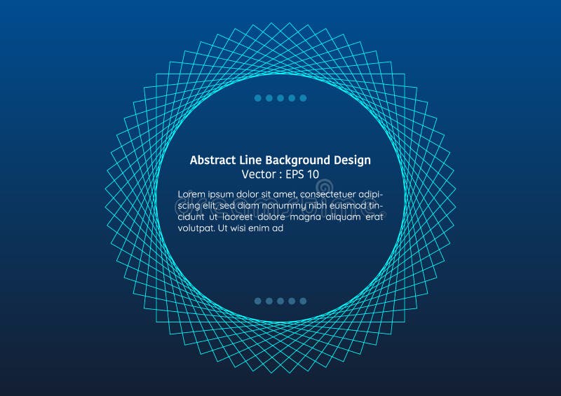 Abstract line background design, circle frame from repeated geometric line, on gradient background royalty free illustration
