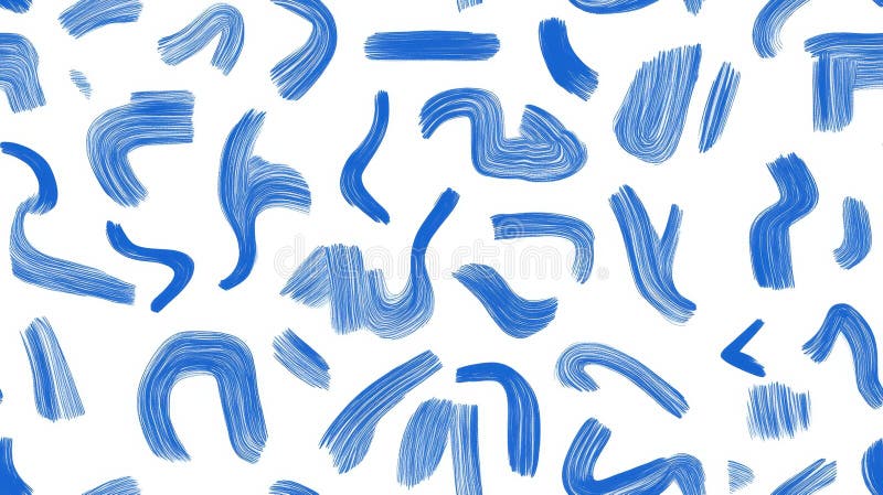 Abstract Line-Based Glyphs in Blue on White Background for Design and Artistic Projects Generative AI royalty free illustration