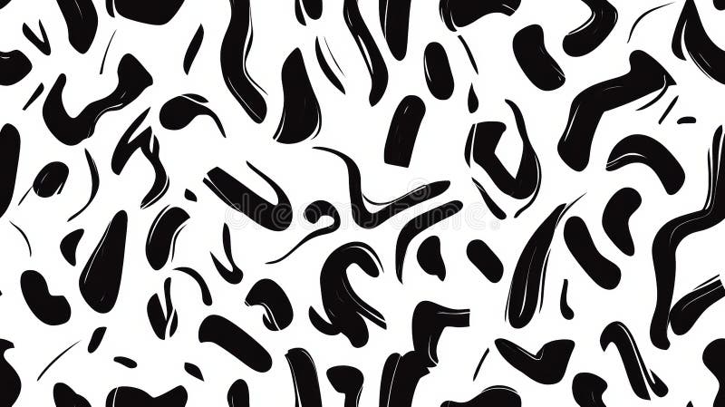 Abstract Line-Based Glyphs Resembling Undecipherable Script in Bold Black Strokes on White Background for Desi stock illustration