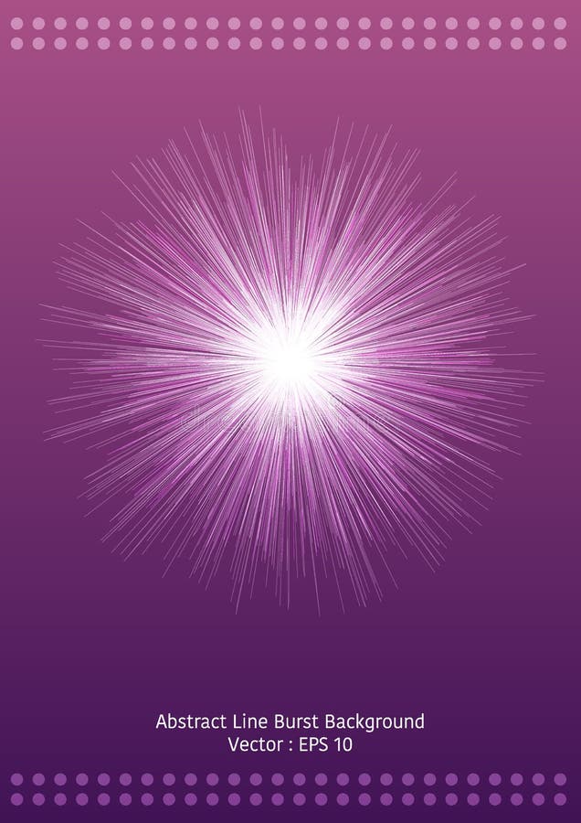 Abstract line burst background, group of line burst in rounded shape on gradient background, with bars of dots vector illustration