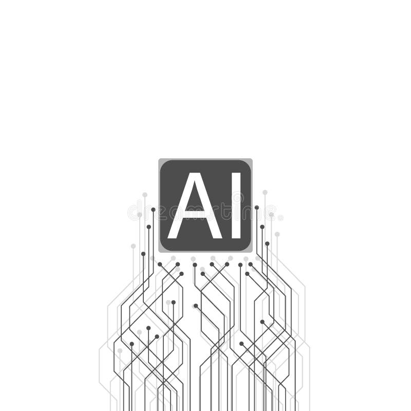 Abstract with line connection artificial intelligence on white background for concept design. Technology modern design. Science royalty free illustration Abstract with line connection artificial intelligence on white background for concept design. Technology modern design. Science royalty free illustration