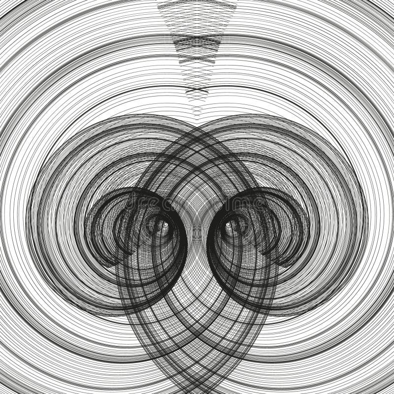 Abstract line pattern. Circular black design. Geometric spiral illustration. Vector graphic. vector illustration