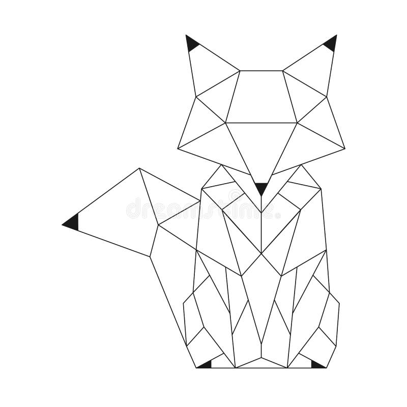 Abstract Linear Polygonal Fox. Vector. Geometric Animal Tattoo Stock Vector  - Illustration of shape, icon: 217356028