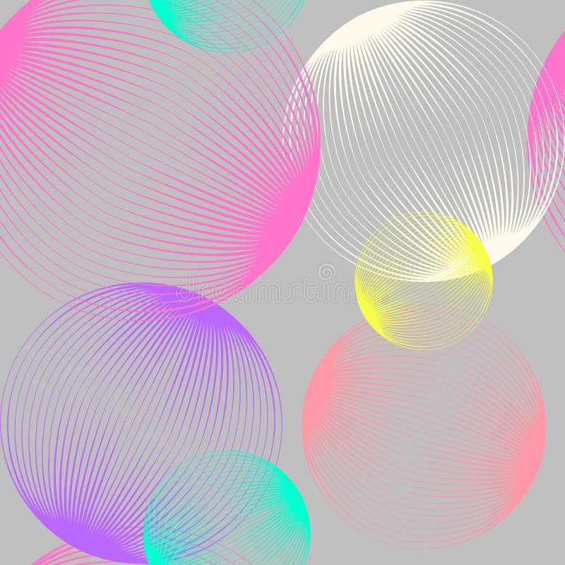 Abstract linear spheres seamless pattern. Colorful repeatable modern design with bubbles. Geometric circles background. royalty free illustration Abstract linear spheres seamless pattern. Colorful repeatable modern design with bubbles. Geometric circles background. royalty free illustration