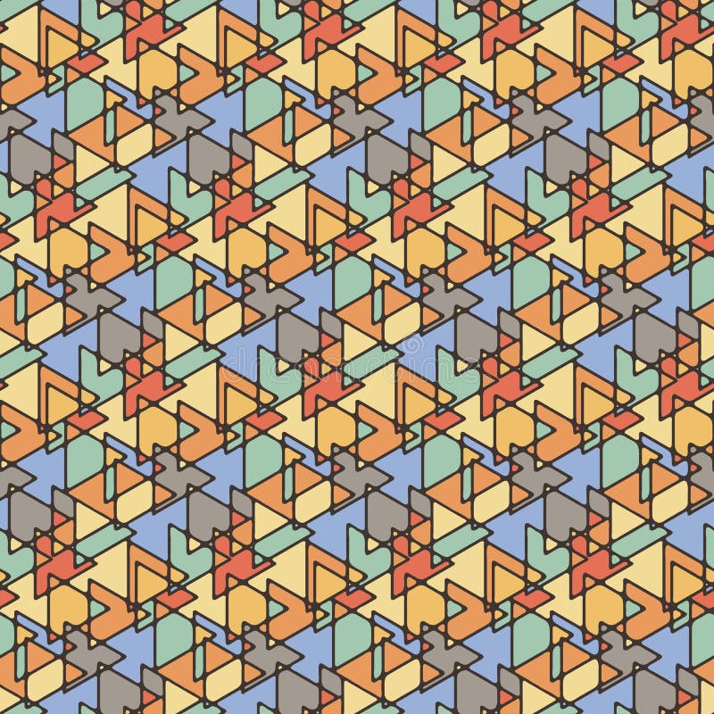 Abstract linear triangle seamless pattern. vector illustration